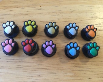 Paw Prints Jibbitz - Your Color Choice - Authentic Shoe Charm - RARE - fits Croc Shoe Holes