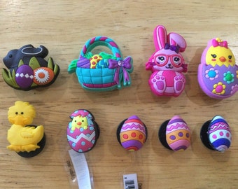 Easter Eggs Basket Bunnies Chicks Jibbitz - Authentic Shoe Charm - fits Croc Shoe Holes