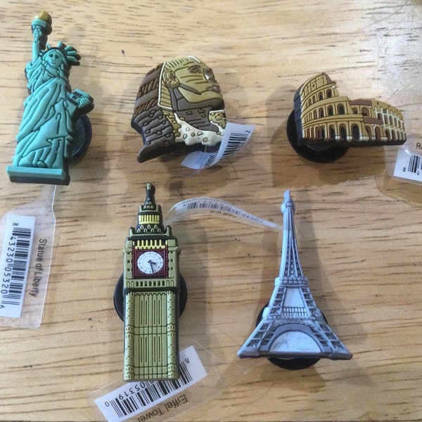 Authentic Shoe Charm - Landmarks Sphinx Colosseum Big Ben Eiffel Tower - for Croc Shoe Holes