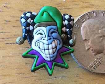 Jester, Mardi Gras - Jibbitz - Authentic Shoe Charm - Rare - for Croc Shoe Holes