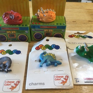 Authentic Jibbitz Shoe Charm - Dinosaurs - T-Rex, Triceratops, Stegosaurus - fits Croc Shoe Holes