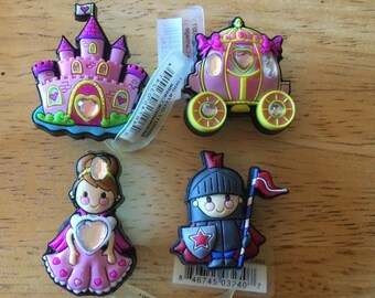 Castle, Carriage, Princess, Sir Knight Jibbitz - Authentic Shoe Charm - Rare - for Croc Shoe Holes