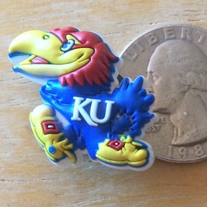 Kansas City Jayhawks University - Authentic Jibbitz Shoe Charm - Rare - for Croc Shoe Holes