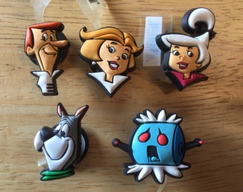 Authentic Shoe Charms - The Jetsons - George Jane Judy Astro Rosie - made to fit Crocs shoe holes