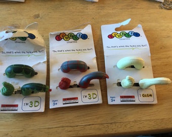 3D Green Red White Snake GITD - Authentic Shoe Charm - fits crocs shoe holes