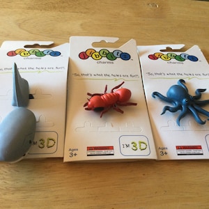 3D Shark Ant Octopus- Authentic Jibbitz Shoe Charm - fits Croc Shoe Holes