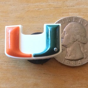 Miami Hurricanes University- Authentic Jibbitz Shoe Charm - Rare - for Croc Shoe Holes