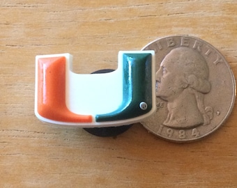Auténtico adorno Jibbitz de la Universidad de Miami Hurricanes para zapatos - Raro - para agujeros en zapatos Crocs