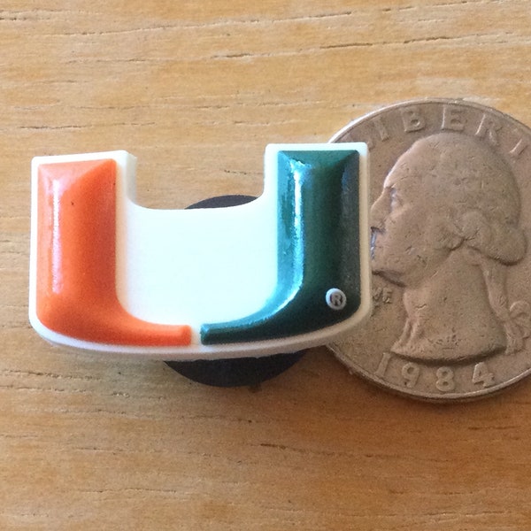 Miami Hurricanes University- Authentic Jibbitz Shoe Charm - Rare - for Croc Shoe Holes