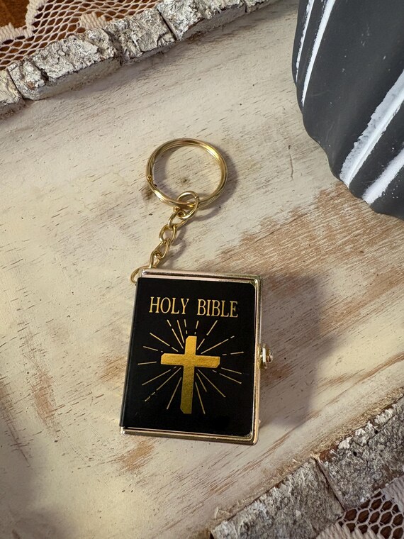 Mini Holy Bible Key Chain; Mini Scripture Keychai… - image 2