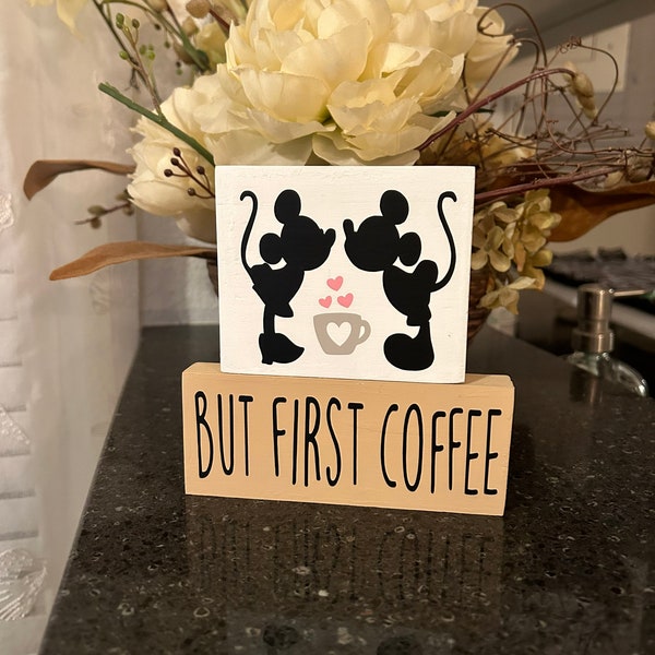 Coffee Bar Decor; But First Coffee; Wood Coffee Sign Decor