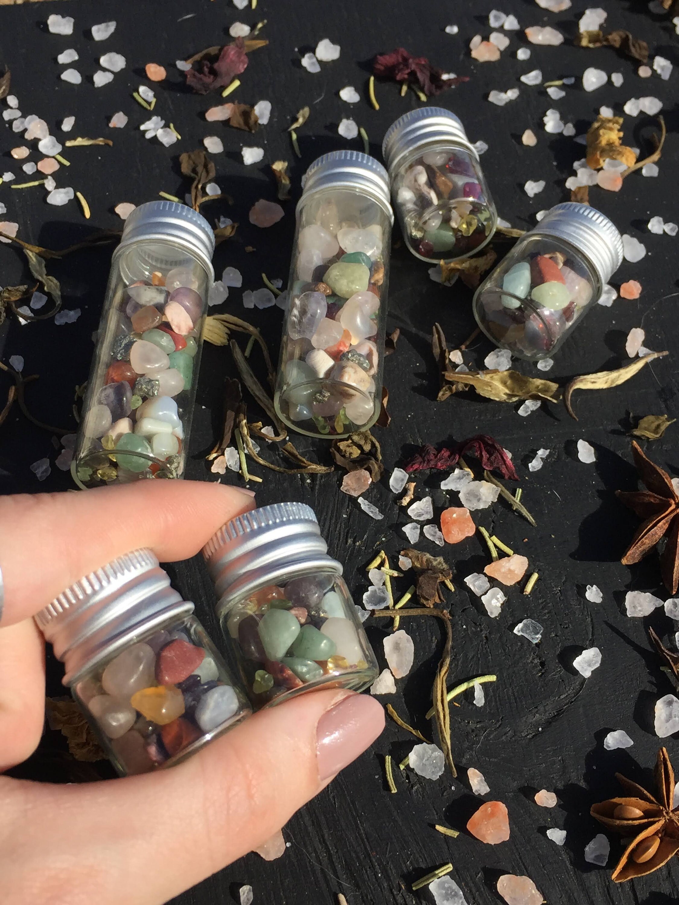 Random Tumble Jar Tumbled Mixed Crystals in Small Jars - Etsy