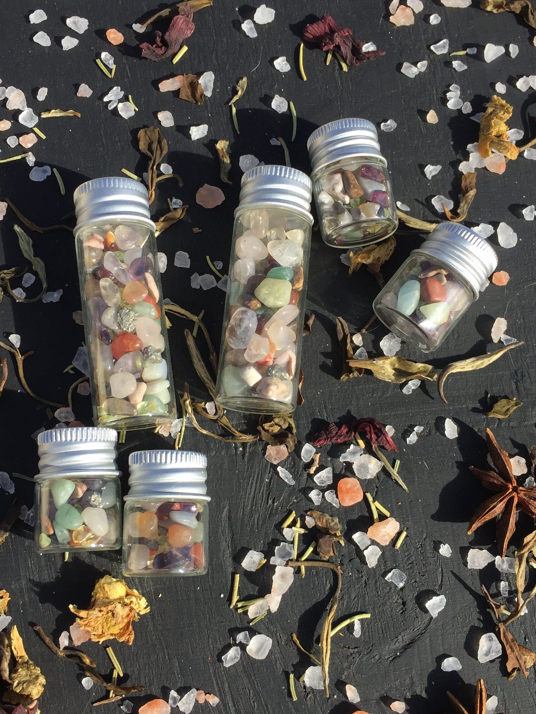 Random Tumble Jar Tumbled Mixed Crystals in Small Jars - Etsy