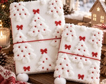 Flauschiges Weihnachtsbaum-Ringbuch, nachfüllbarer A5/A6-Planer (gemütliches Geschenk)