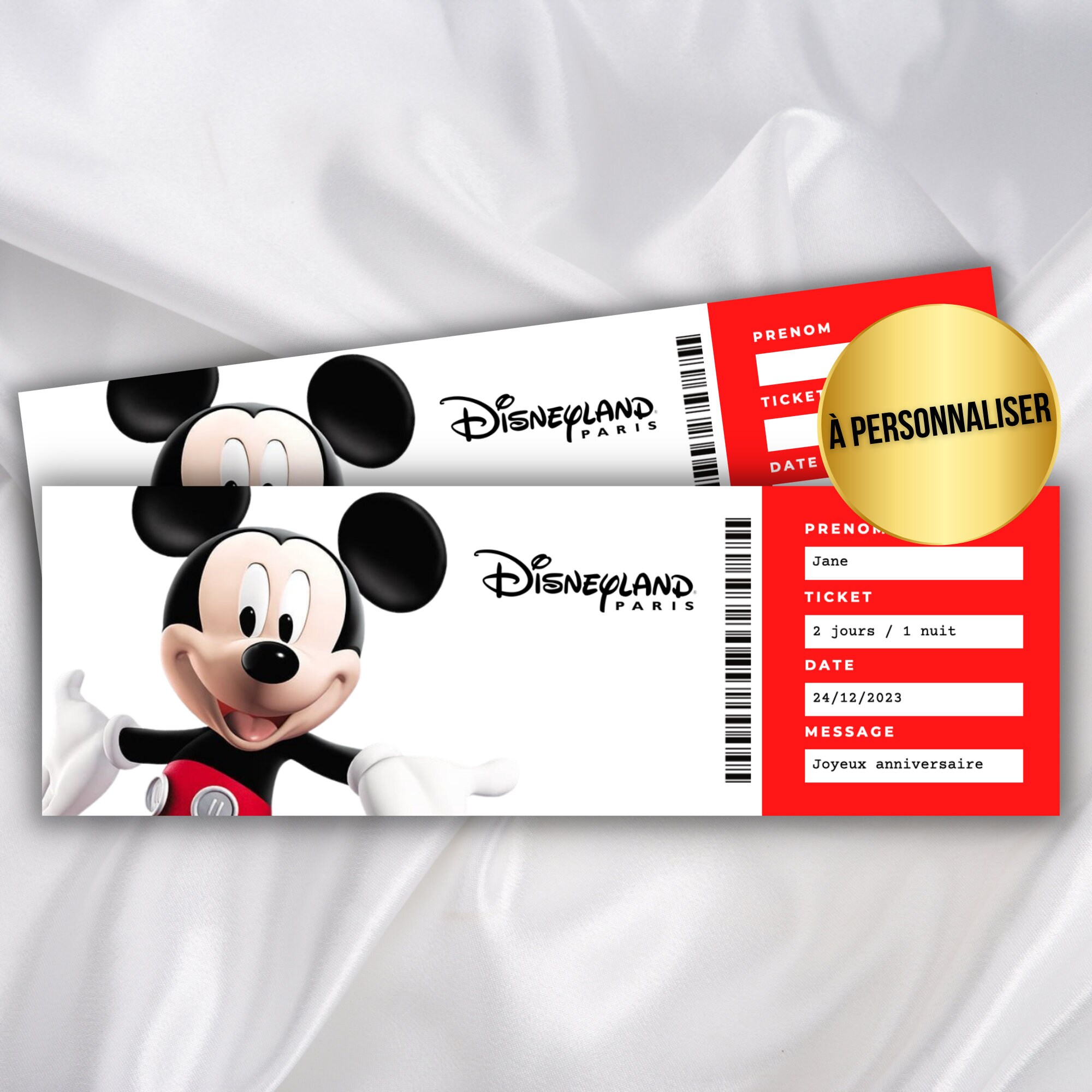 Mickey Ticket Etsy France
