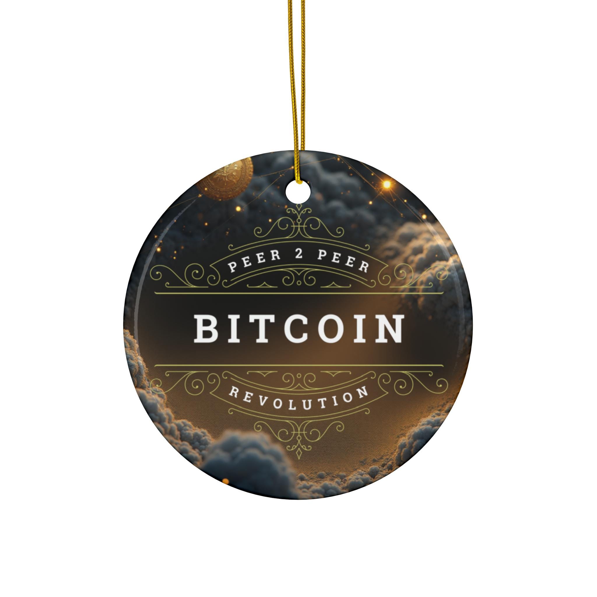 ビットコインセラミッククリスマスオーナメント、暗号通貨ホリデーデコレーション