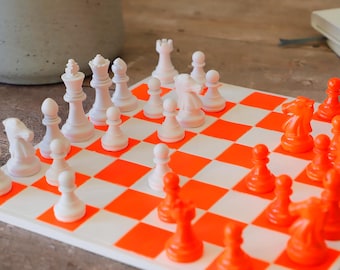 Karim Rashid Design Chess Set: Orange & Green Pop Art Decor - Etsy