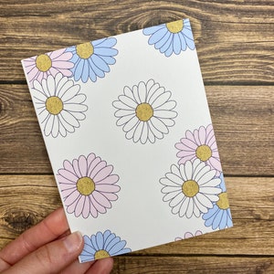 Carte Daisy- Carte de vœux en marguerite multicolore- Toute occasion