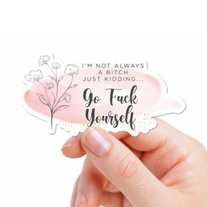 Go Fuck Yourself Swear Stickers, Funny Stickers, Water Bottle Stickers, Waterproof Stickers, Laptop Decal, Funny Decal, Coworker Gift