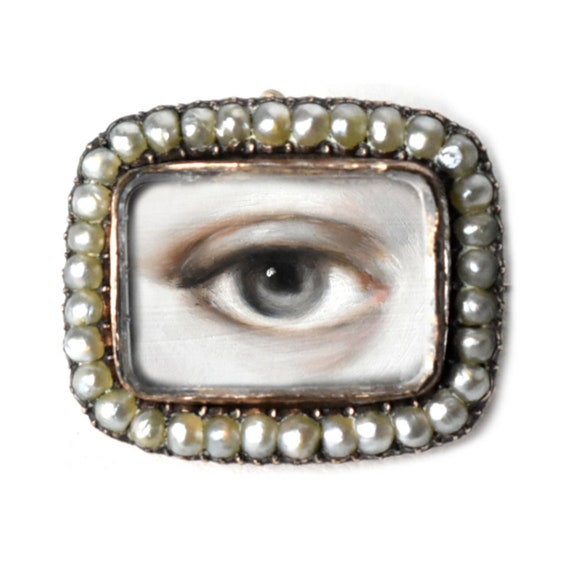 Custom Seed Pearl Lover's Eye Brooch Etsy