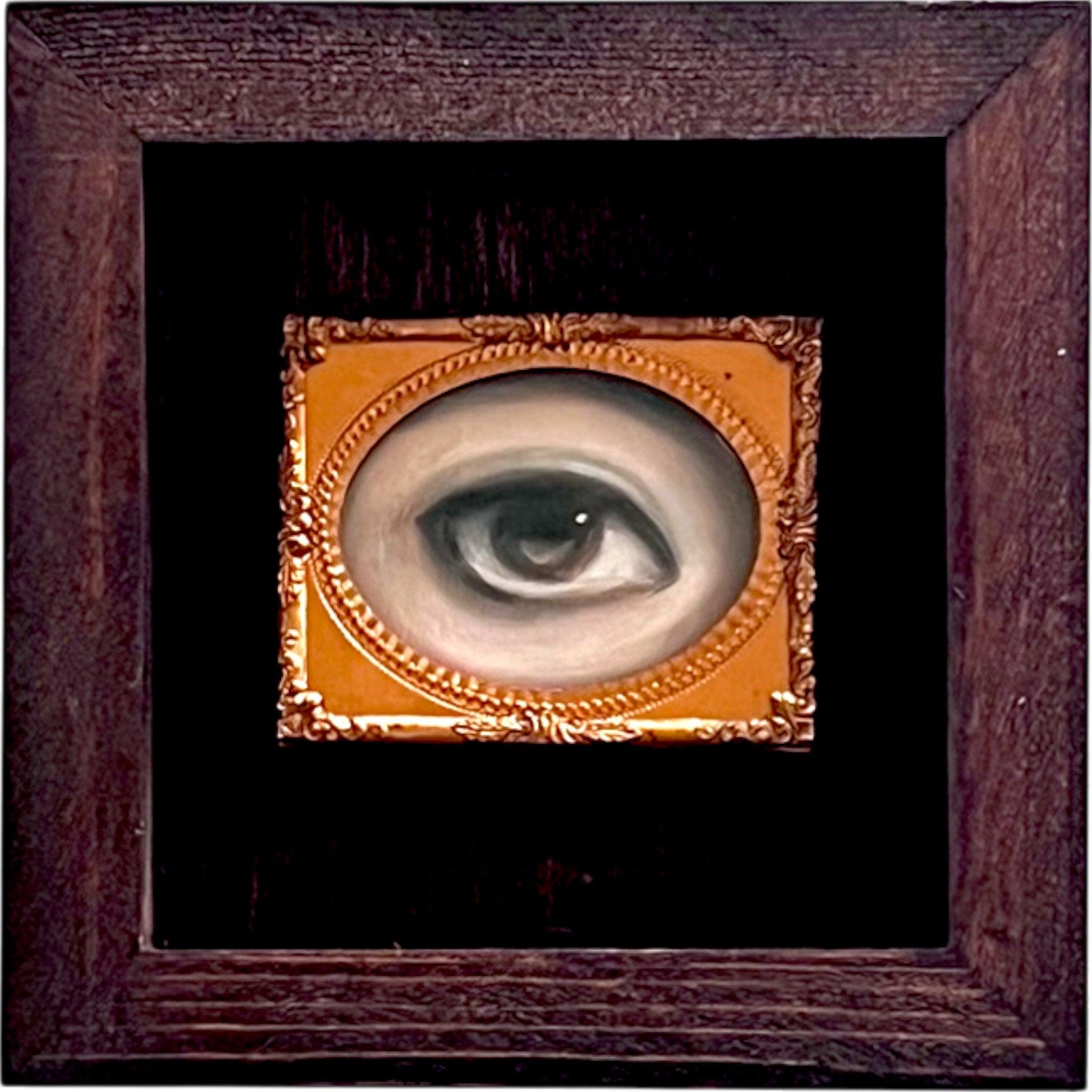 LOVERS 「TENDERNESS and EYES 」 No. 2397 Lover's Eye Painting in an Antique Daguerreotype Frame