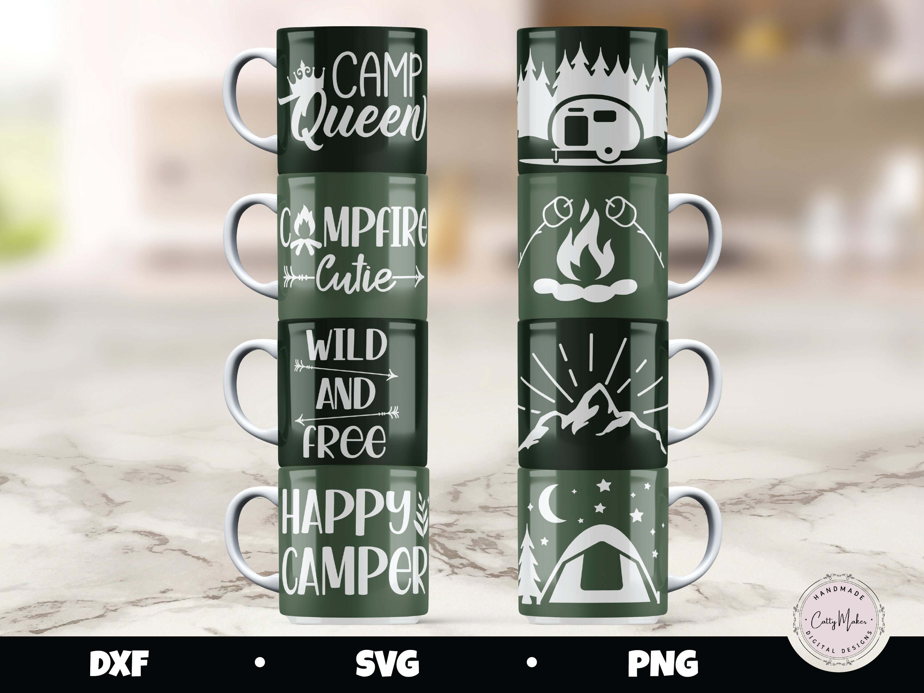 10oz Stackable Mugs 10oz Camping Mugs Camping Mug Svg Etsy