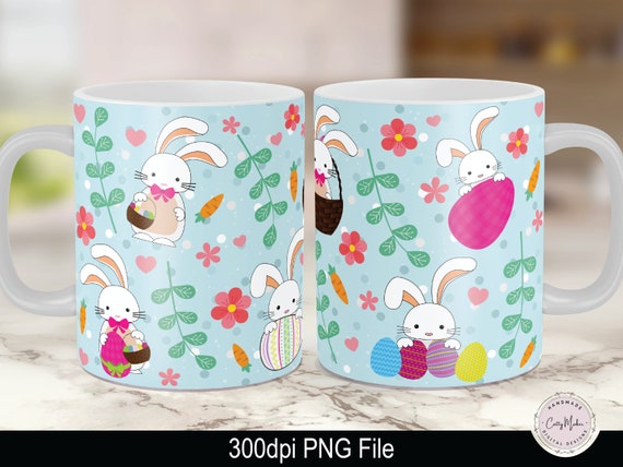 Easter Bunny Mug PNG Easter Sublimation Easter Mug PNG Mug | Etsy