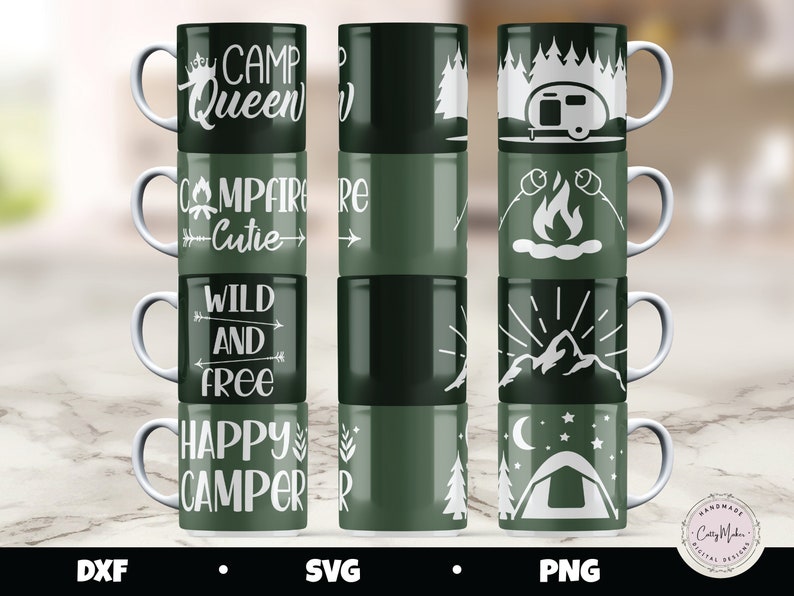 10oz Stackable Mugs 10oz Camping Mugs Camping Mug Svg Etsy
