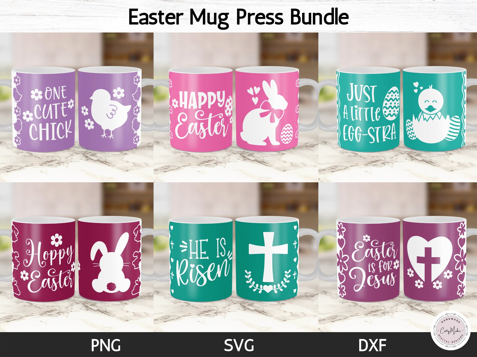 Easter Mug Press Bundle Cricut Mug Press SVG Happy Easter Etsy UK