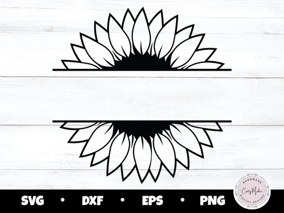 Sunflower Monogram SVG Split Monogram Svg. Sunflower PNG - Etsy