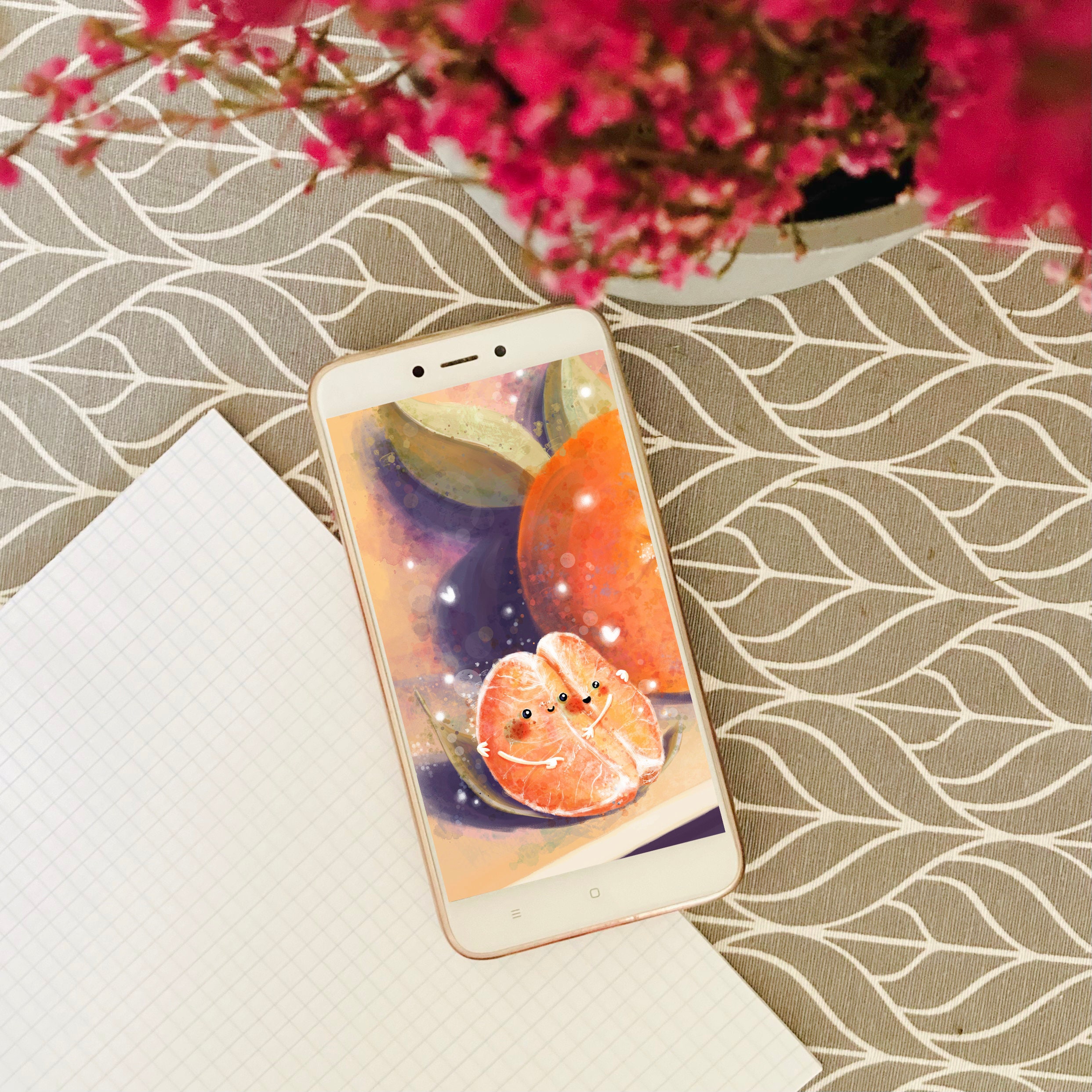 Happy Clementines Couple Hugging Tangerines Phone Wallpaper - Etsy Happy Clementines Couple Hugging Tangerines Phone Wallpaper - Etsy