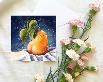 Pear, Posing Model, Body Positivity, Greeting Card, Positive, Cute Vibes, illustrated postcard