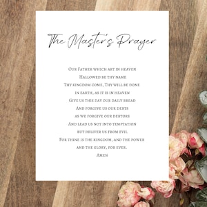 Arte mural de la Oración del Maestro: Escritura de Mateo 6 (Descarga digital)
