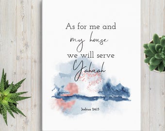 Joshua 24:15 Scripture Canvas, We Will Serve Yahuah