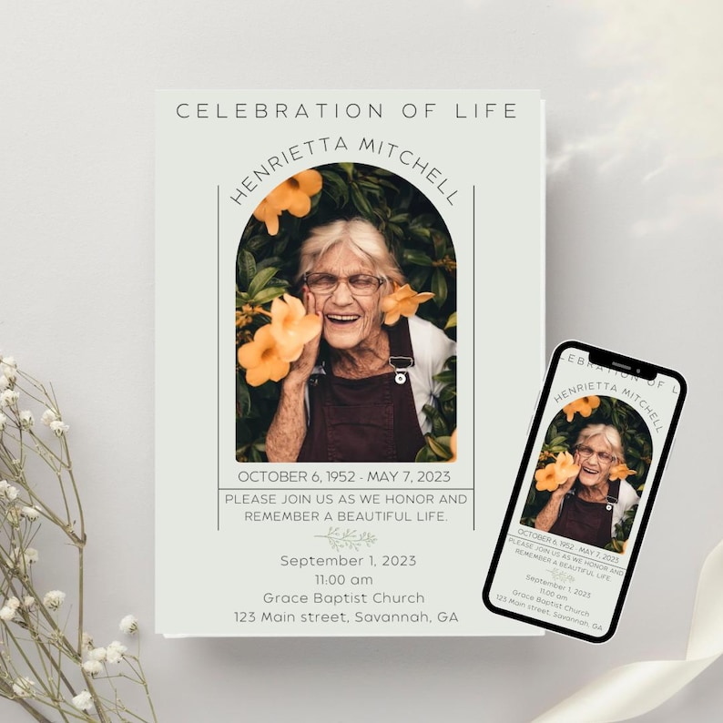 Editable Funeral Program Bundle | Canva Celebration of Life Templates ...