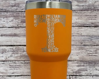 Good Ole Rocky Top Tennessee Laser Engraved 30z tumbler. NOW with MAGSLIDE LID.