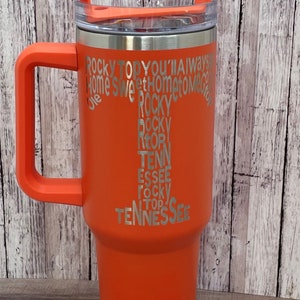 Good Ole Rocky Top Tennessee Laser Engraved 40z tumbler.