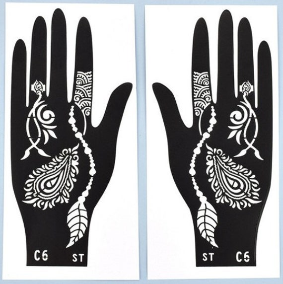 Reusable Henna Stencils for Hands DIY Tattoo Stencils Easy to Use Stencils  Mehndi Stencils Free Henna Cone 