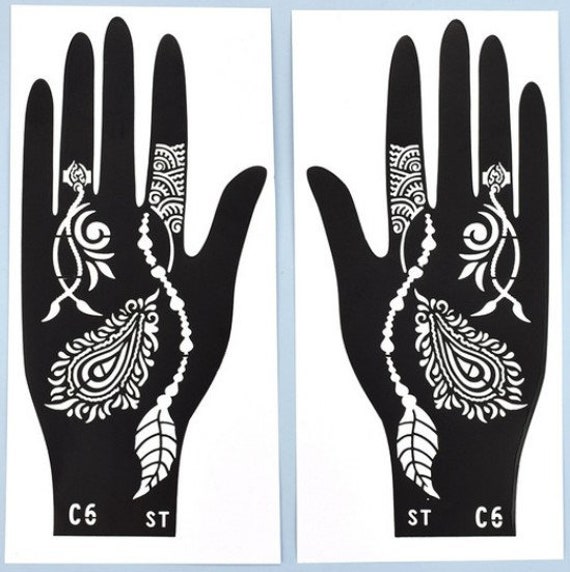 Reusable Mix and Match Henna Stencils for Hands DIY Tattoo Stencils Easy to  Use Stencils Free Henna Cone 