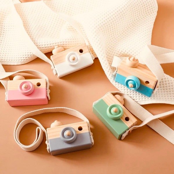 Baby Camera | Wooden Mini Camera Toy | Neck Hanging Photographed Props | Monstessori toy | Camera Toy for Children or Baby | Baby Room Decor
