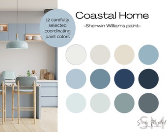 Coastal Paint Palette - Sherwin Williams - Naval Blue - Coastal Interior - Home Decor - Interior Paint Palette - Whole House Color Palette