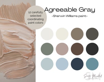 Agreeable Gray Sherwin Williams Paint Palette - Home Color Palette - Alabaster - Urbane Bronze - Home Decor - Home Renovation - Neutral Home