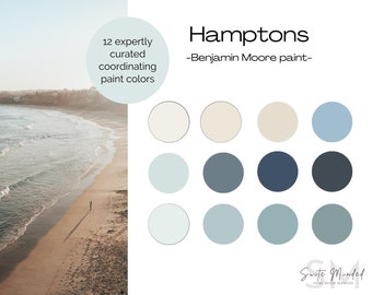 Hamptons Color Palette | Beach House Paint Palette | Whole House Paint Palette | Benjamin Moore Paint | Blue Paint | Coastal Color Scheme