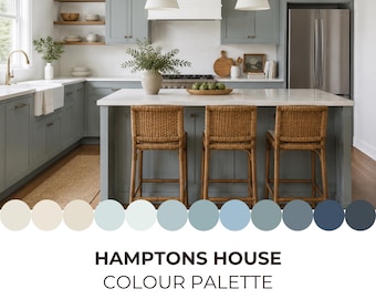 Hamptons House Benjamin Moore Paint Palette | Coastal Whole-Home Color Guide | Blue Paint Colors | Digital Download
