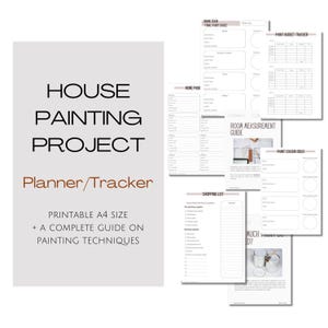 Paint Project Planner Tracker Home Organization Planner Home Renovation Project Tracker Home Remodel Printable Template