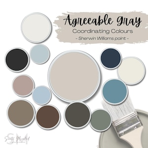 Agreeable Gray Coordinating Colors Sherwin Williams Paint Palette - Whole-House Color Palette - Interior Neutral Tones - Paint Selection