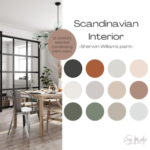 Scandinavian Home Sherwin Williams Paint Palette Whole House Color Palette Scandi Home Iron Ore Rosemary Amazing Gray Simplify Beige