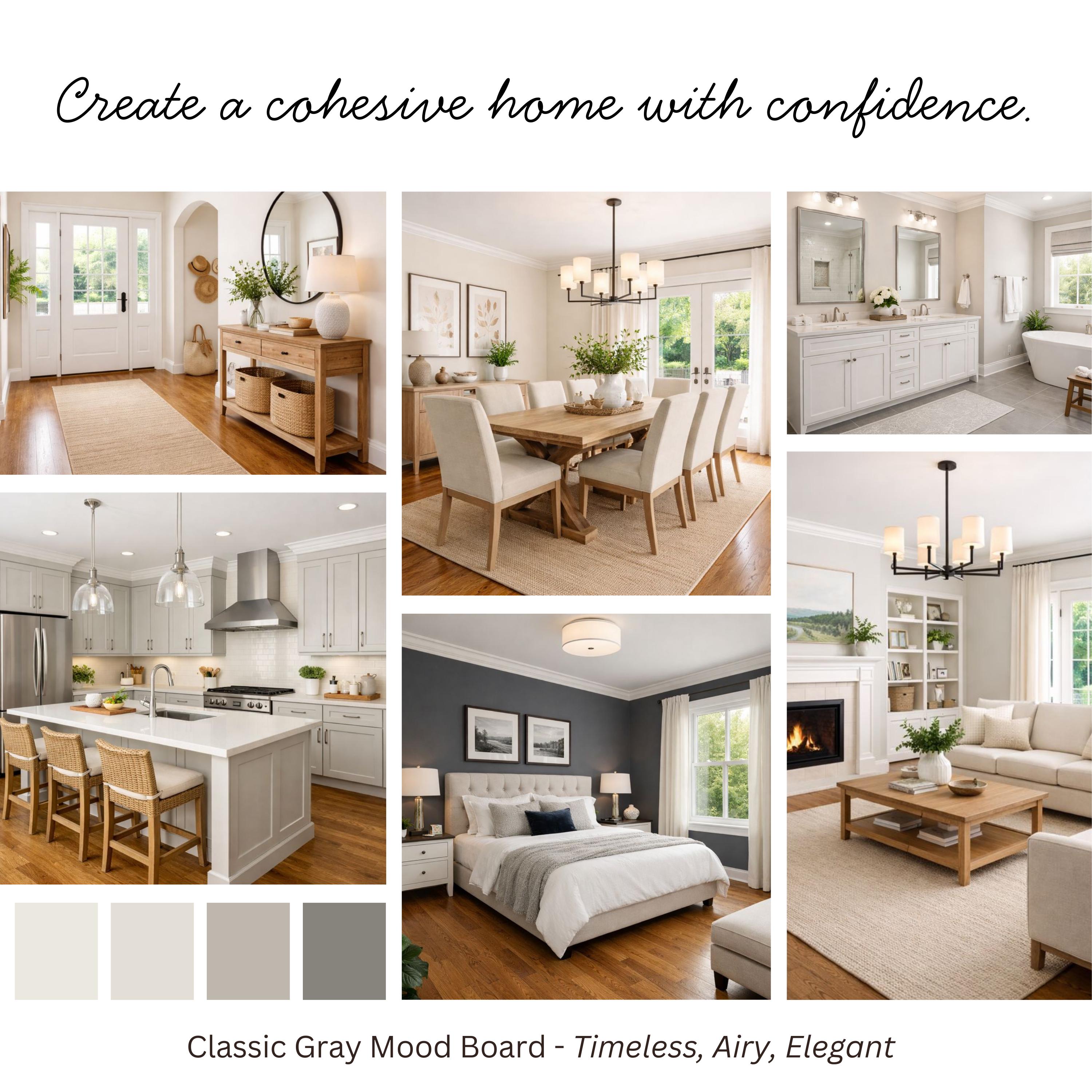 Classic Gray Benjamin Moore Whole-house Color Palette - Coordinating ...