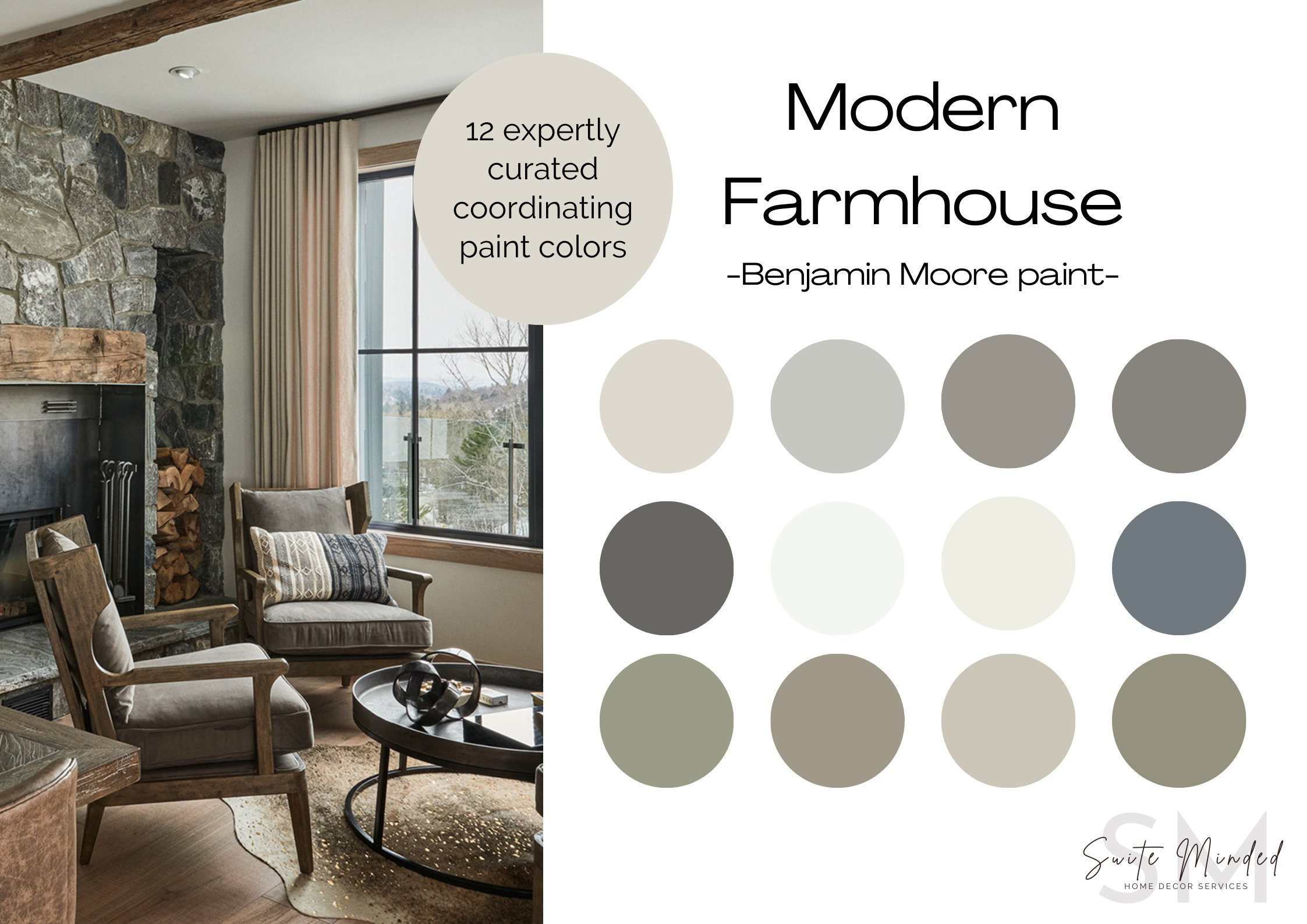 Modern Farmhouse Color Palette Benjamin Moore Paint Pale Oak