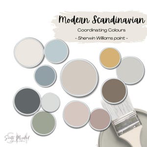 Modern Scandinavian Home - Coordinating Paint Colours - Sherwin Williams - Whole-House Colour Palette - Interior Paint Selection